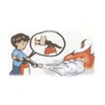 일반 소화기 사용법 4단계